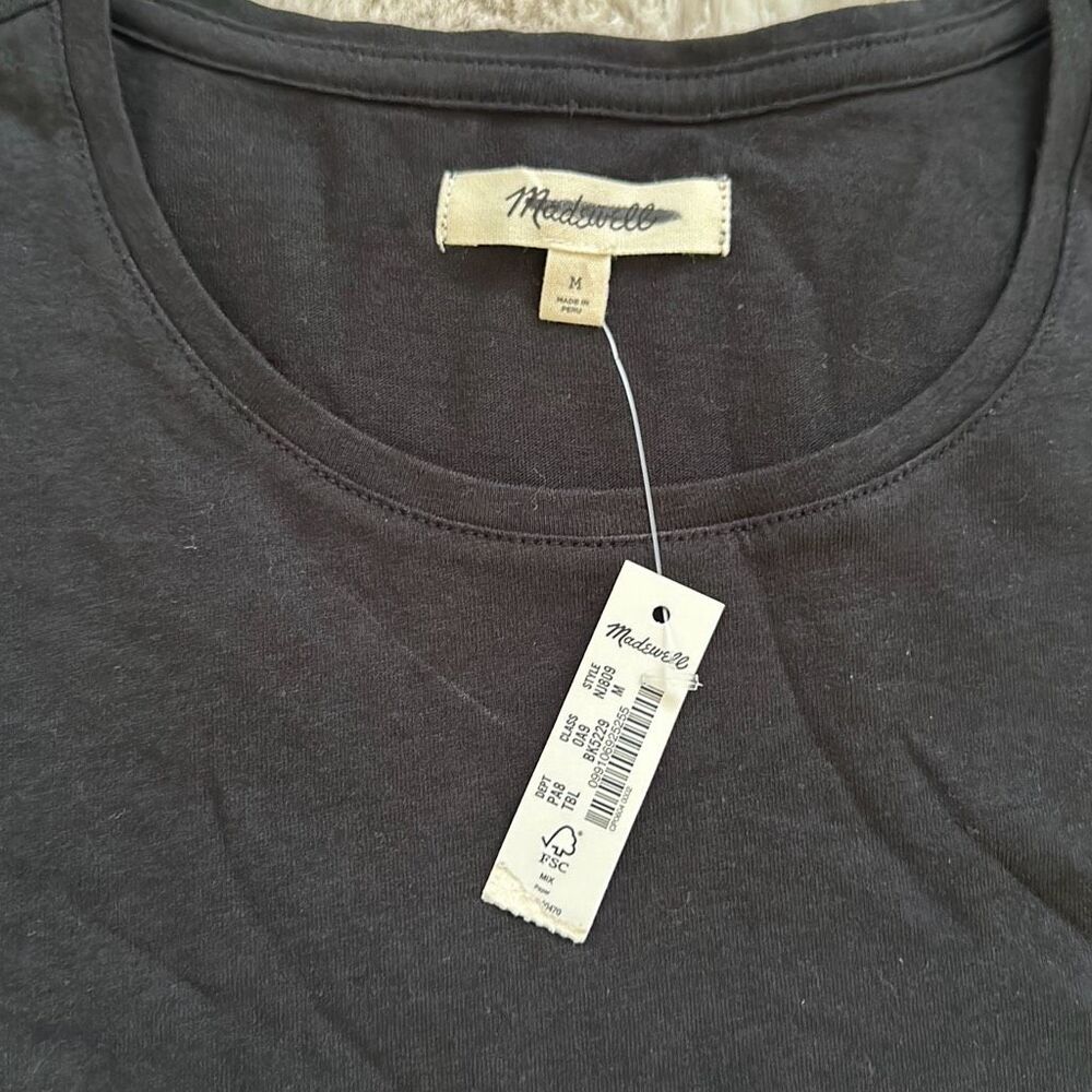 Madewell Drapey Crewneck Tee Black Size M - Picture 3 of 7